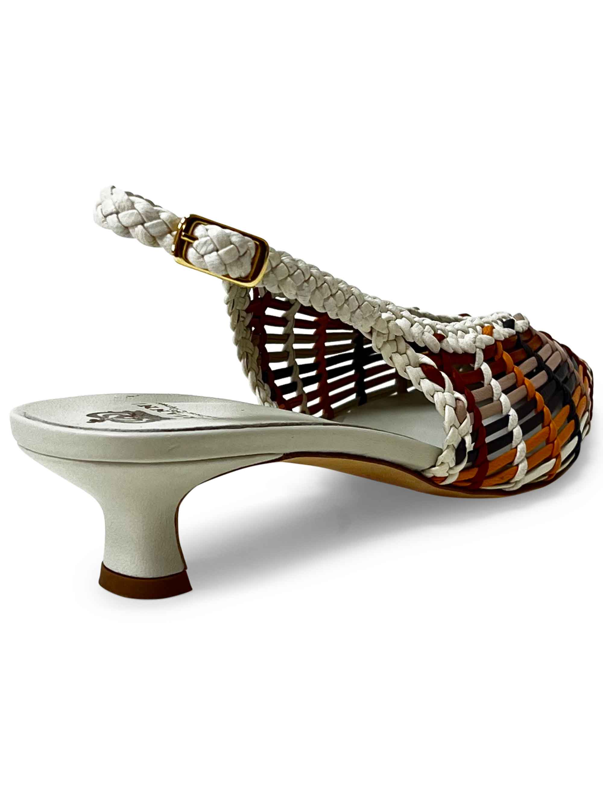 Décolleté slingback in pelle intrecciata CH2657/RT