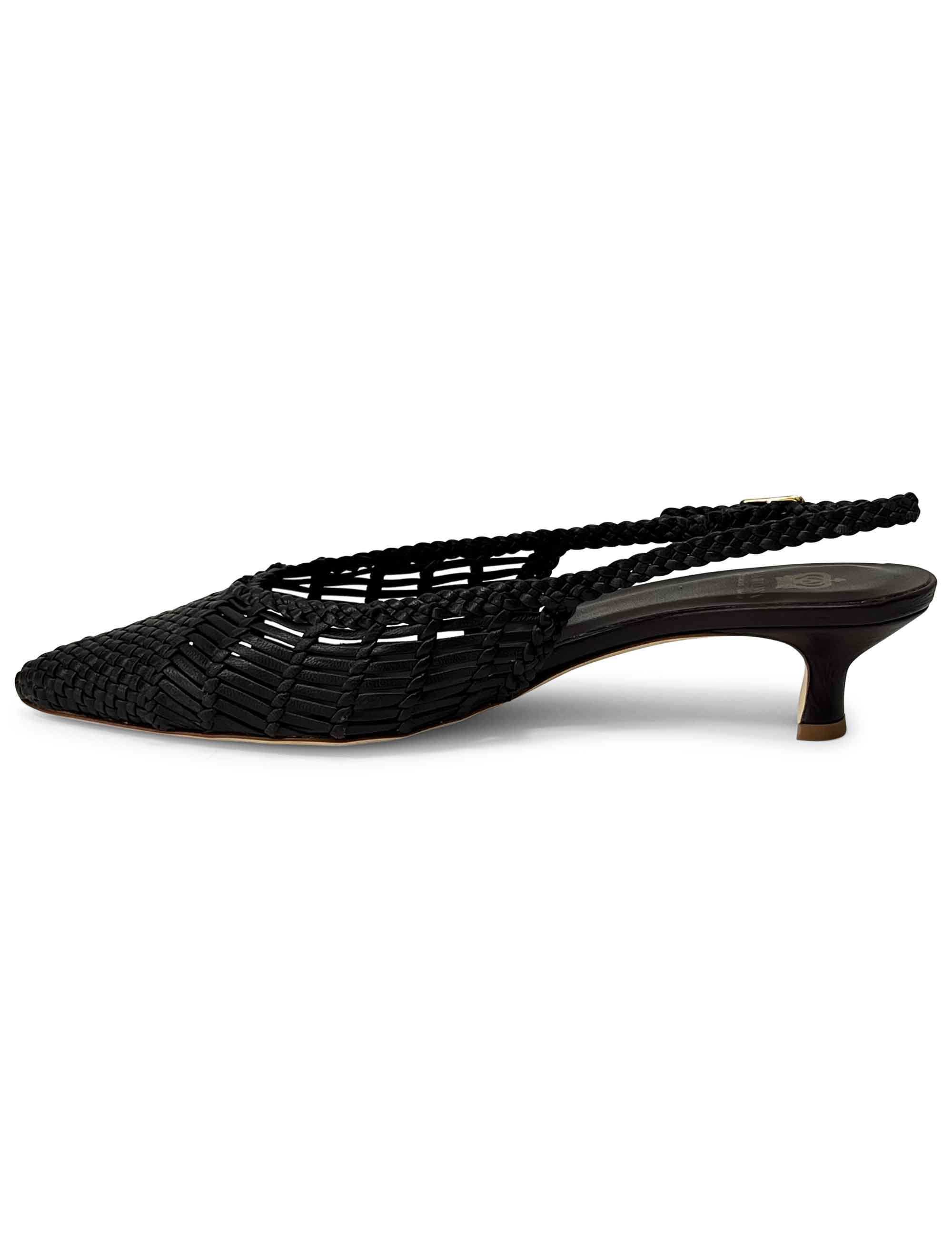Décolleté slingback intreccio Caffè CH2657/RT