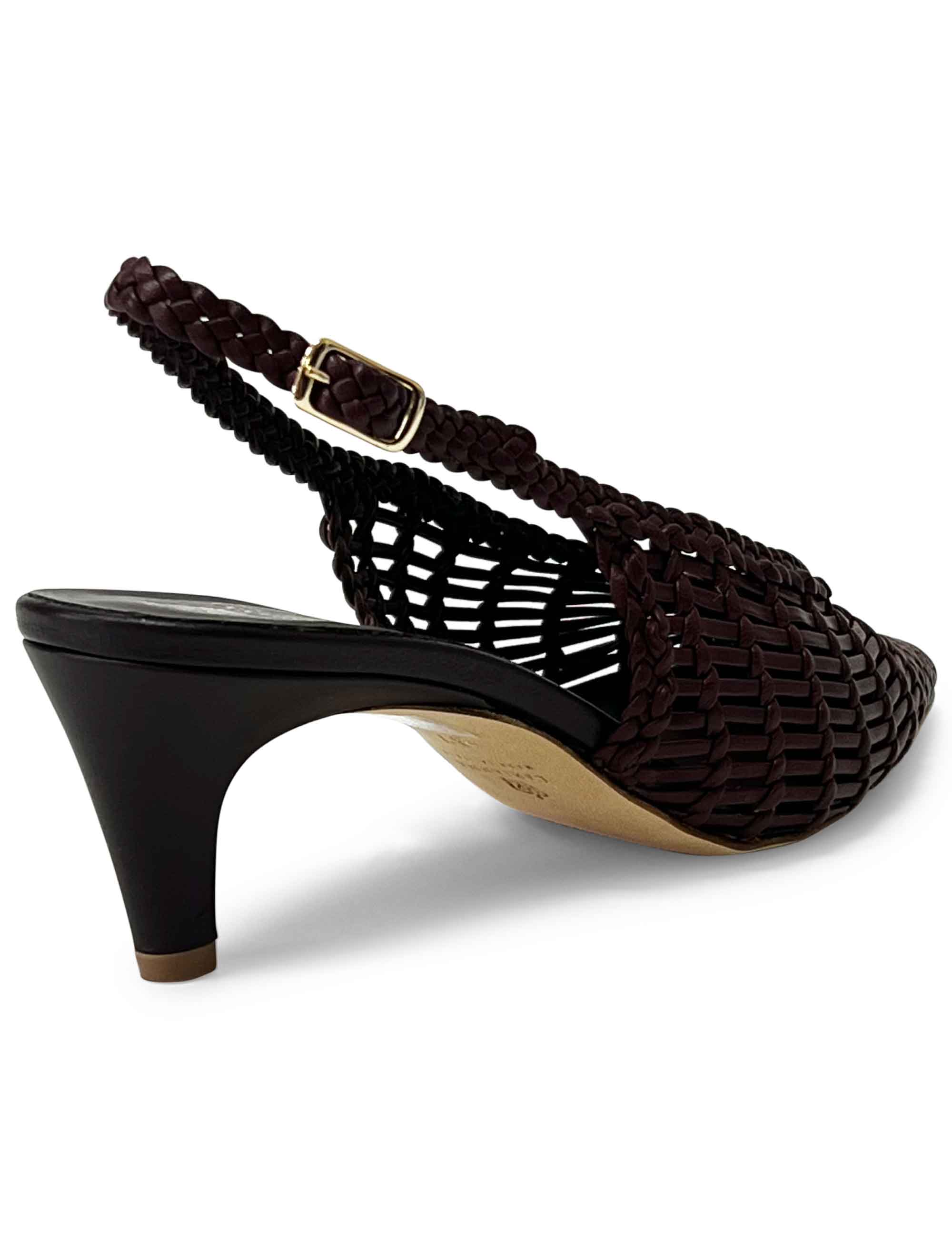 Décolleté slingback in pelle intrecciata CH2716