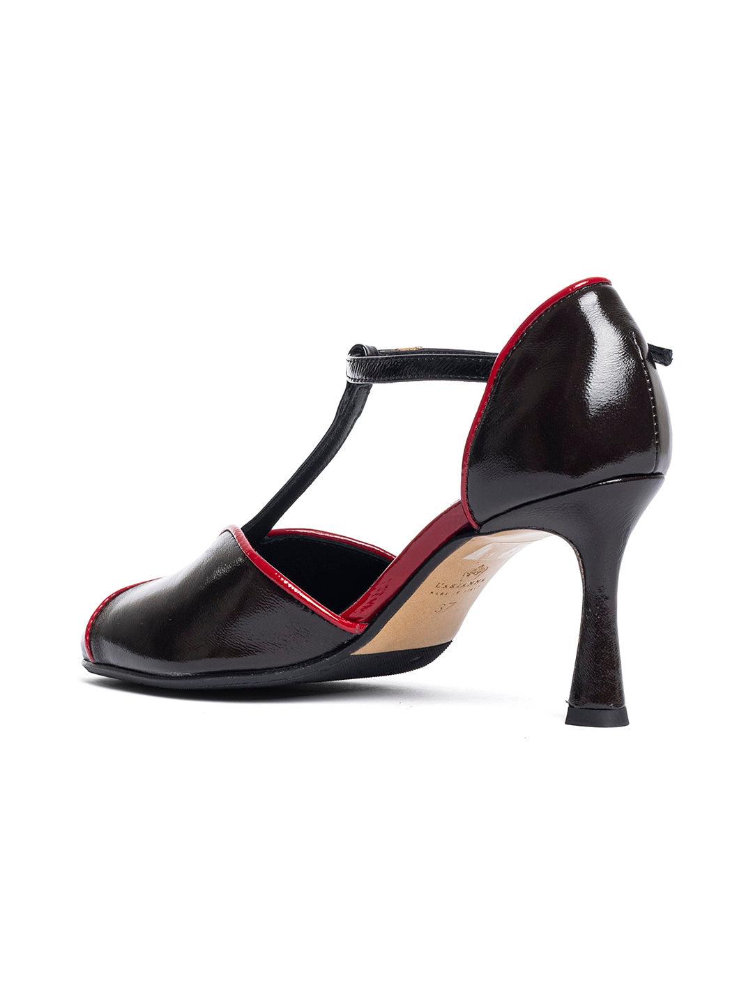 Tanghere in vernice TG1660/RT - Nero/Rosso/Testa di moro
